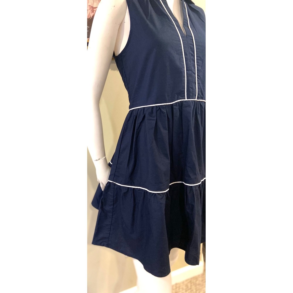 Kiel James Patrick Dress Nautical Tiered Sleeveless with White Piping Trim - Picture 3 of 15